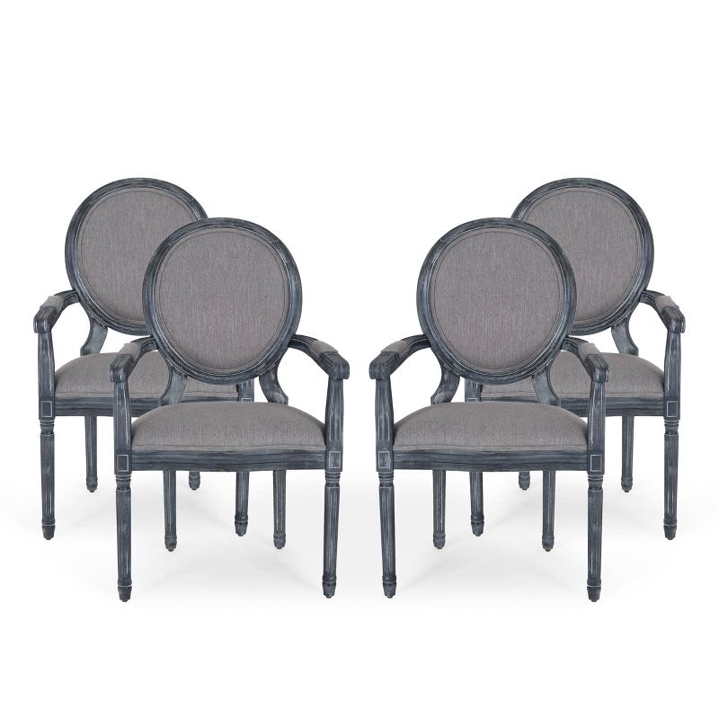 Set of 4 Judith French Country Wood Upholstered Dining Chairs - Christopher Knight Home, 1 of 13