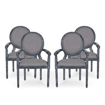 Set of 4 Judith French Country Wood Upholstered Dining Chairs - Christopher Knight Home