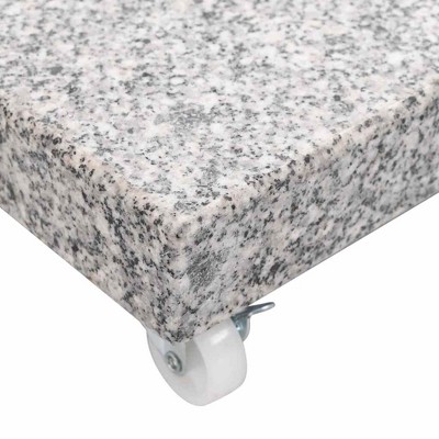 Gray Granite Square Parasol Base with Wheels