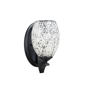 Toltec Lighting Zilo 1 - Light Sconce in  Matte Black with 5" Black Fusion Shade - 1 of 1