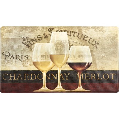 36" x 20" PVC Paris Wine Anti-Fatigue Kitchen Floor Mat - J&V Textiles