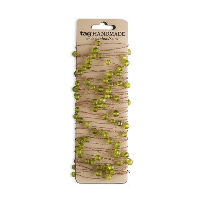 tagltd Glass Bead And Wire Garland Olive Christmas Xmas Holiday Home Decor