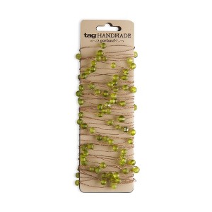 tagltd Glass Bead And Wire Garland Olive Christmas Xmas Holiday Home Decor - 1 of 2