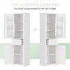 Cesicia Tall Bathroom Storage Cabinet White Two Different Size Doors and Adjustable Shelf MDF Board with Painted Finish - 3 of 4