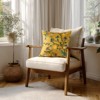 Yellow Floral Pillow Covers 18x18 Set of 2, Velvet Wild Flower Plant Throw Pillows Case - 2 of 4