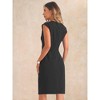 Allegra K Women's Sleeveless Rear Split Knee Length Elegant Tank Bodycon Dress - 3 of 4