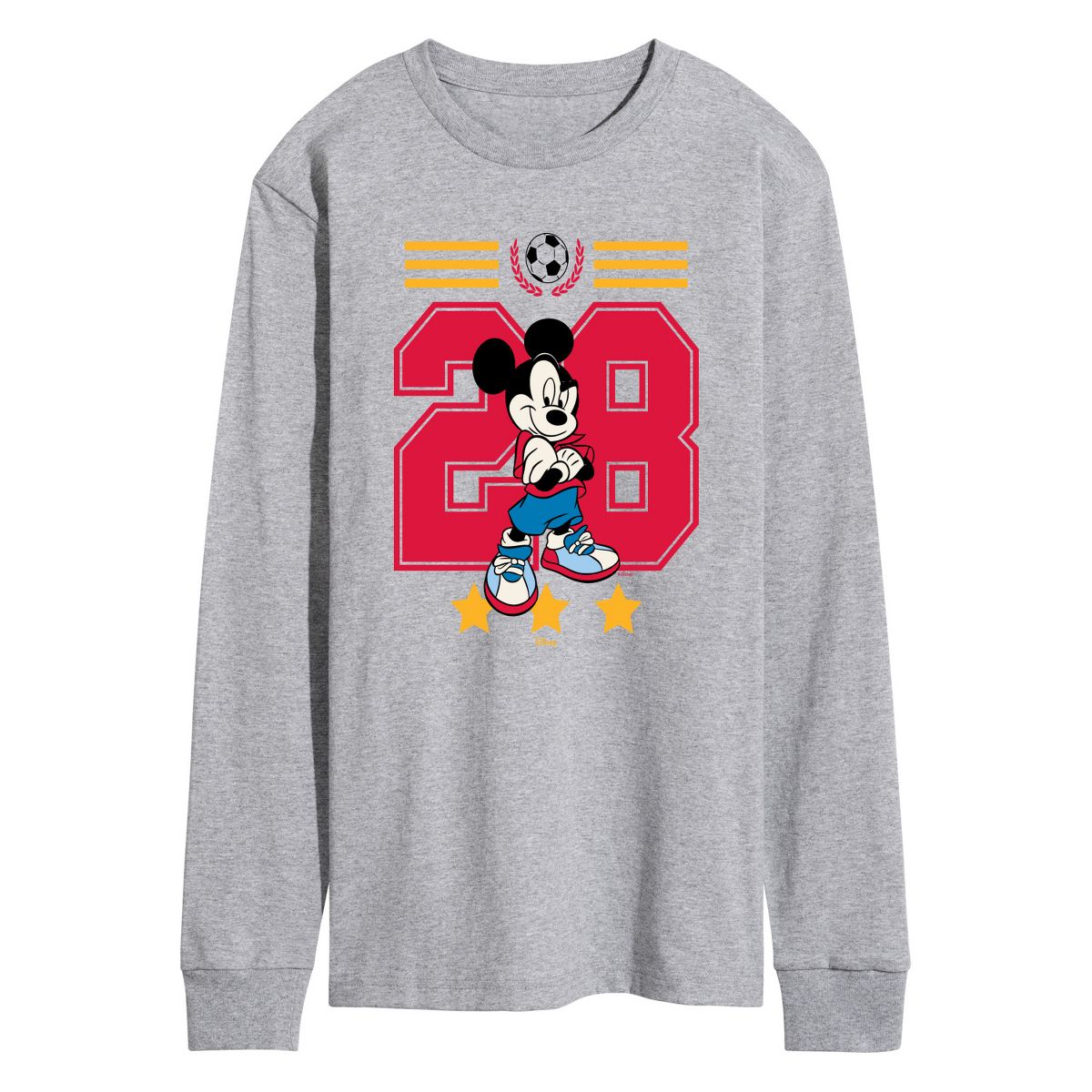 Men's - Disney - Mickey Mouse Soccer Jersey Long Sleeve Graphic T-Shirt