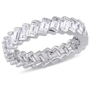 2.75 CT. T.W. Baguette Cubic Zirconia Angled Eternity Ring in Sterling Silver - (5), Women