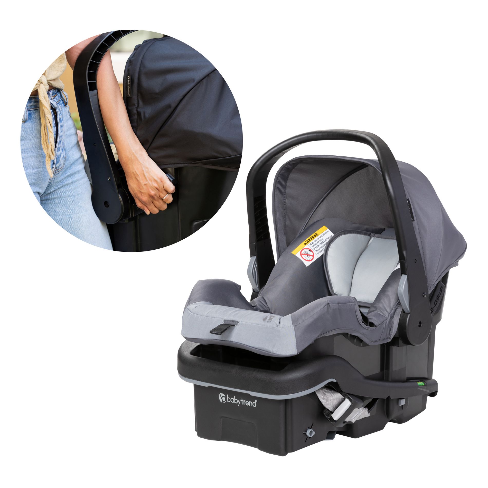 Baby Trend EZ-Lift Plus Infant Car Seat - Ultra Gray: Rear Facing, Anti-Rebound Bar, Car Seat Base Included
