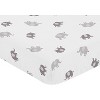Sweet Jojo Designs Gender Neutral Unisex Baby Fitted Crib Sheet Boho Elephant Grey White - 3 of 4