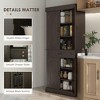 Resenkos 71" Freestanding Kitchen Pantry with 4 Doors and 2 Large Cabinets, Tall Storage Cabinet with Drawer, Coffee Brown - 4 of 4