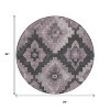Lavender And Charcoal Aztec Washable Indoor Outdoor Area Rug - 3 of 4