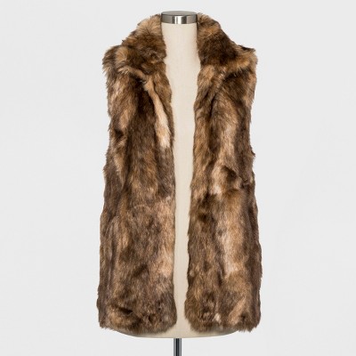womens faux fur vest target