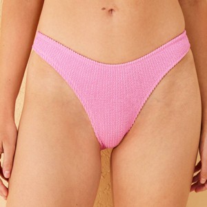 Women's Pucker Textured Low-Rise Extra High Leg Extra Cheeky Bikini Bottom - Wild Fable™ - 1 of 4