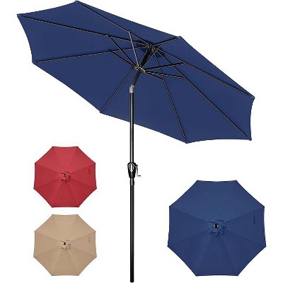 Gulches Dark Blue 120-Inch Patio Umbrella with Crank and Tilt for Versatile Outdoor Use
