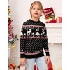 Coolmee Family Christmas Sweater Crew Neck Reindeer Snowflakes Knitted Pullover for Kids - 2 of 4