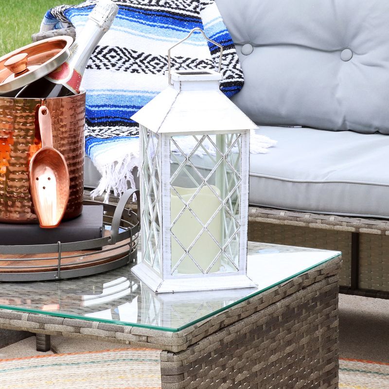 Sunnydaze Outdoor Concord Hanging Tabletop Solar LED Rustic Farmhouse Decorative Candle Lantern - 11", 2 of 10