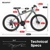 Zeus & Ruta 24" Mountain Bike with 21-Speed Gears, Dual Disc Brakes, Durable Steel Frame Bicycle for Boys and Girls - 3 of 4