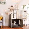 Heybly Cat Tree, Wood Litter Box Enclosure with Food Station - 2 of 3