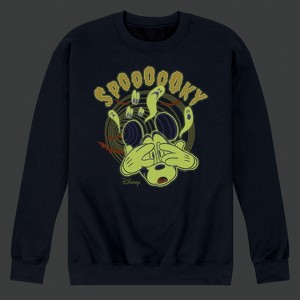 Men's Disney Mickey Spooky Glow Graphic Fleece Sweatshirt - Navy - Medium - 1 of 4