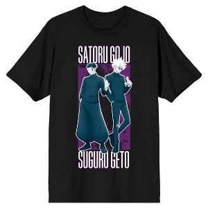 Jujutsu Kaisen Gojo & Geto Adult Black Crew Neck Short Sleeve T-shirt - 1 of 4