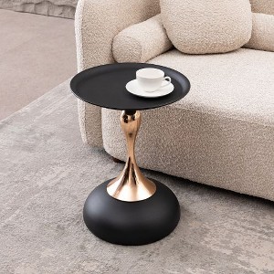 NicBex Mermaid Tail Round End Table Living Room, Metal Pedestal Side Table with Tray Top, Modern Bedroom Nightstand, Small Coffee Table, Small Table - 1 of 4