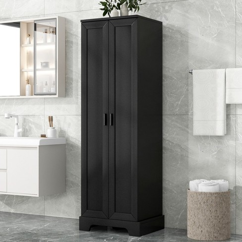 Storage Cabinet With Two Doors For Bathroom, Bathroom Cabinets With Adjustable Shelf, Bathroom Cabinets Modern-Cuddlewood - image 1 of 4