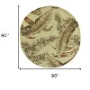 HomeRoots 8' Brown Green And Red Wool Tropical Botanical Hand Tufted Round Rug - 3 of 4
