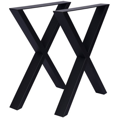 2pcs X Table Legs, Wide Metal Table Legs, Heavy Duty Steel Coffee Desk Legs Dining Table Legs Industrial Country Style Furniture/Desk/Dining Table