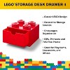 Room Copenhagen LEGO Desk Drawer 4 Knobs Stackable Storage Box | Red - 3 of 3