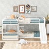 Full and Twin Size L-Shaped Bunk Bed with Slide and Short Ladder - 3 of 4