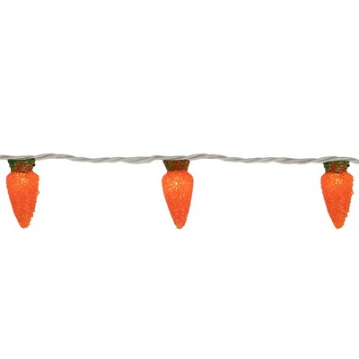 Northlight 10-Count Orange Carrot Easter String Light Set, 7.25ft White Wire