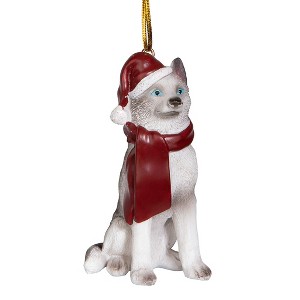 Design Toscano Siberian Husky Holiday Dog Ornament Sculpture - 1 of 4