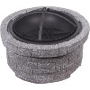 Misco 26.7-inch Cobblestone Fire Pit: Rustic Charm for Outdoor Gatherings - Gray - 2 of 4