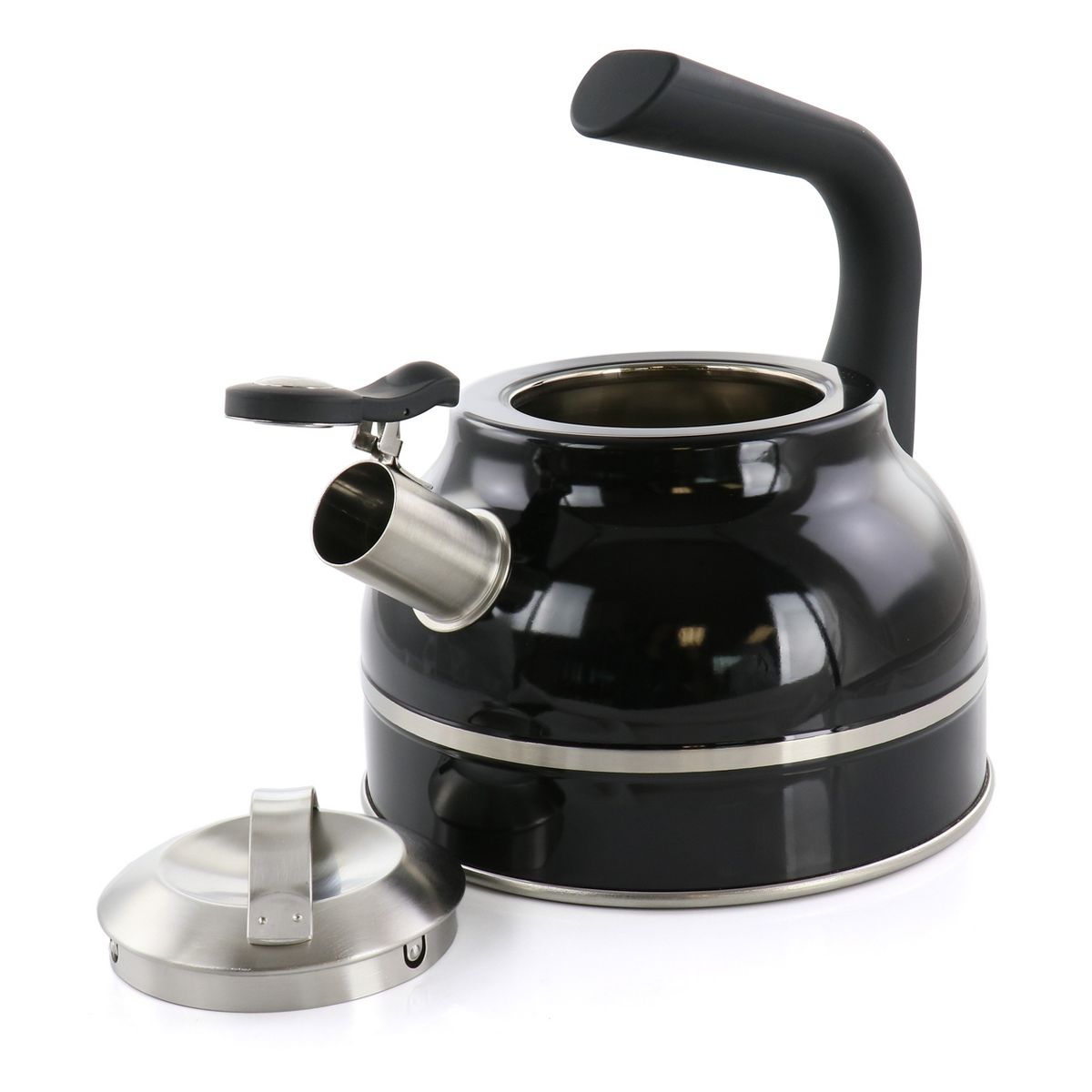 Kenmore Elite 2.3 Quart Stainless Steel Whistling Tea Kettle in Black - thumbnail 5