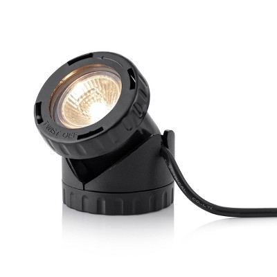 Black Plastic Outdoor Corded Landscape Spotlight with Colored Lenses