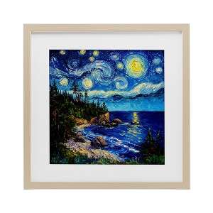 Stupell Industries Acadia National Park Post Impressionist Framed Print Under Glass Art - 1 of 4