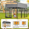 Racxily Dog Kennel Outdoor with Roof, Heavy Duty Dog Crate with UV-Resistant Waterproof Cover, Double Lock & Rotating Feeder for Medium/Large Dogs - 4 of 4