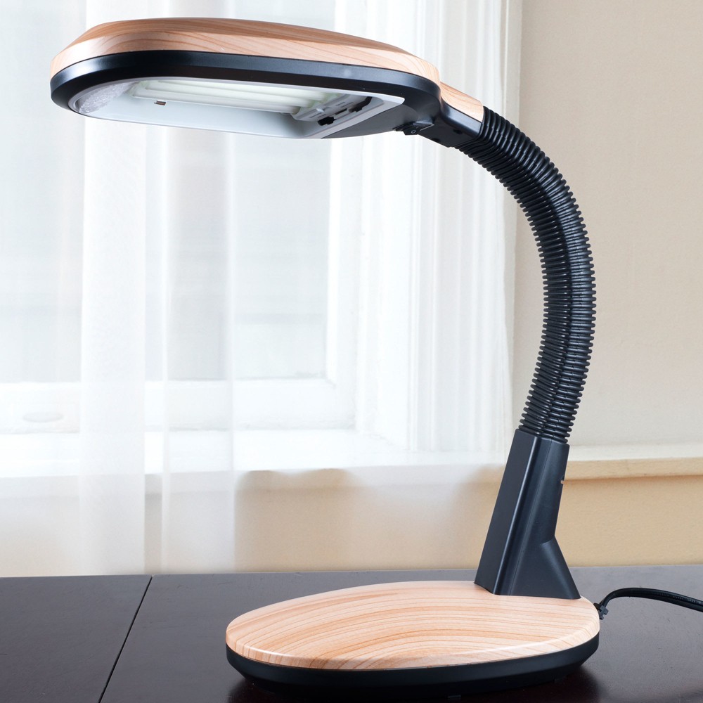 UPC 886511526068 product image for Light Wood Grain Sunlight Desk Lamp (Includes CFL Light Bulb) - Lavish Home | upcitemdb.com