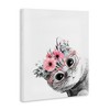 Stupell Industries Pink Flower Crown Cat Glasses Monochrome Simple Design Canvas Art - 2 of 4
