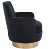 APRILSOUL Velvet Swivel Barrel Chair, Reading Chairs for Bedroom Comfy, Round Barrel Chairs with Gold Stainless Steel Base - 4 of 4