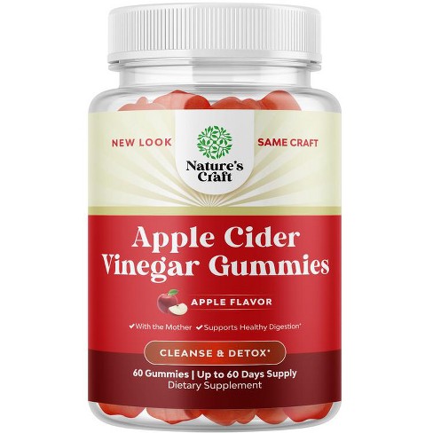 Apple Cider Vinegar Gummies With The Mother, Nature's Craft, 60ct : Target