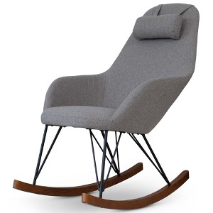 Mid-Century Modern Rocking Chair for Living Room and Bedroom with Plush Cushioning, Gentle Rocking Motion and Versatile Use for Nursery or Home - 1 of 4