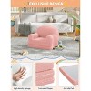 2-in-1 Kids Convertible Sofa & Lounger, Half-Moon Design Couch Bed, Fold Out Teddy Fleece Fabric Children's Sofa Bed, Machine Washable Cover - 4 of 4