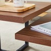 TiramisuBest Walnut Modern Coffee Table, 39.3L×23.6W×17.7H" MDF Base Living Room Center Table - 4 of 4