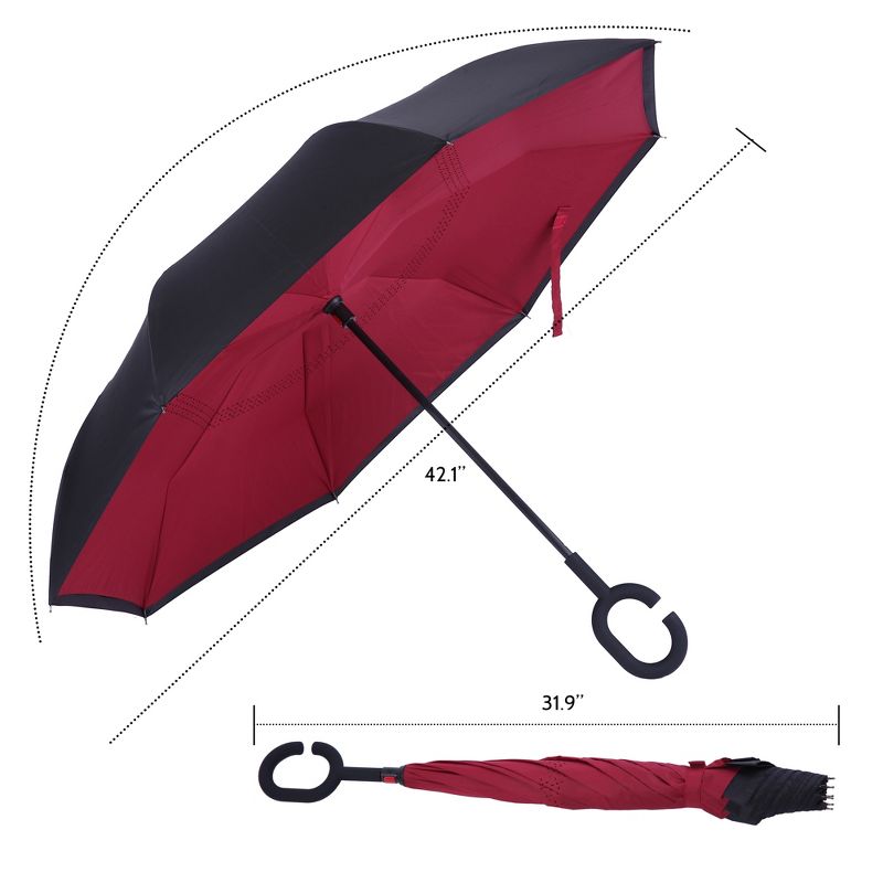 Windproof Inverted Reverse Close Umbrella, 4 of 5