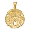 Black Bow Jewelry 14k Yellow Gold Large Polished Sand Dollar Pendant, 29mm (1 1/8 Inch) - 4 of 4