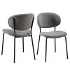 SEVOBAL Dining Chairs Set of 2 Boucle Fabric Chairs with Black Metal Legs and Cantilevered Design, Gray, 22.83"*18.7"*33.07" - 4 of 4