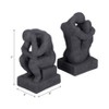 Decorative Resin Thinking Man Bookends - Sculptural Book Accessories for Home Library, Bookshelf, Desk, and Office Decor Accents - Set of 2, 7", Black - 4 of 4