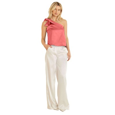 VENUS Womens Bow Detail One-Shoulder Top